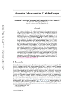 Generative Enhancement for 3D Medical Images