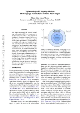 Epistemology of Language Models: Do Language Models Have Holistic
  Knowledge?