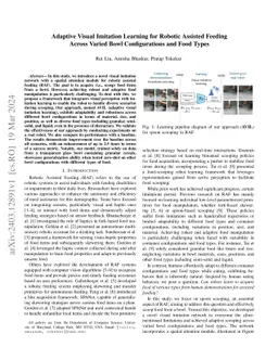 Adaptive Visual Imitation Learning for Robotic Assisted Feeding Across
  Varied Bowl Configurations and Food Types