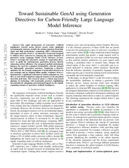 Toward Sustainable GenAI using Generation Directives for Carbon-Friendly
  Large Language Model Inference