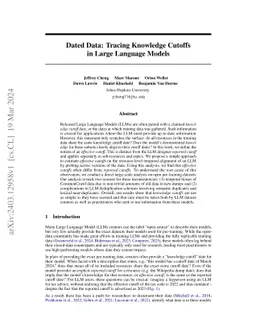 Dated Data: Tracing Knowledge Cutoffs in Large Language Models