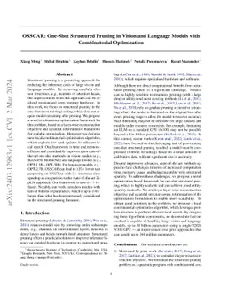 OSSCAR: One-Shot Structured Pruning in Vision and Language Models with
  Combinatorial Optimization