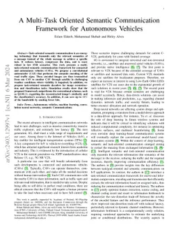 A Multi-Task Oriented Semantic Communication Framework for Autonomous
  Vehicles