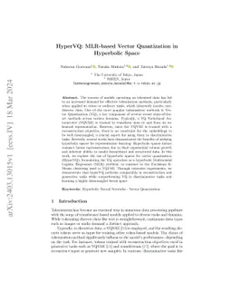 HyperVQ: MLR-based Vector Quantization in Hyperbolic Space