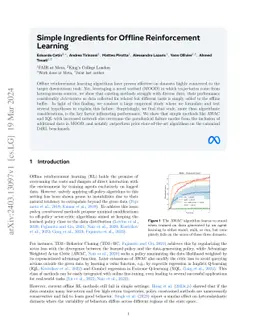 Simple Ingredients for Offline Reinforcement Learning