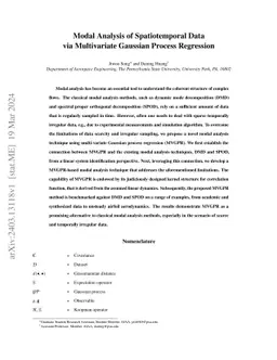 Modal Analysis of Spatiotemporal Data via Multivariate Gaussian Process
  Regression