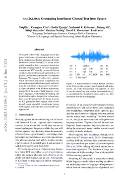 Wav2Gloss: Generating Interlinear Glossed Text from Speech