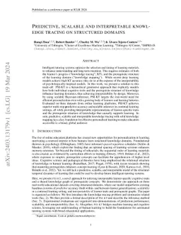 Predictive, scalable and interpretable knowledge tracing on structured
  domains