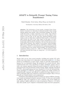 ADAPT to Robustify Prompt Tuning Vision Transformers