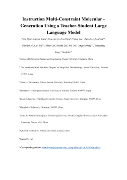 Instruction Multi-Constraint Molecular Generation Using a
  Teacher-Student Large Language Model