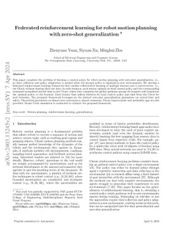 Federated reinforcement learning for robot motion planning with
  zero-shot generalization