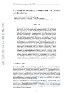 A Unified and General Framework for Continual Learning