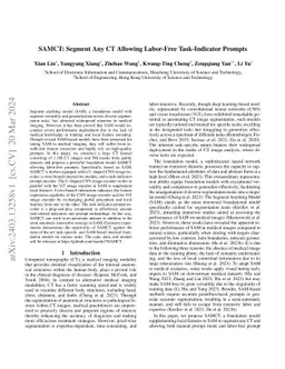 SAMCT: Segment Any CT Allowing Labor-Free Task-Indicator Prompts