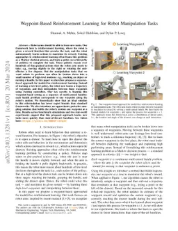 Waypoint-Based Reinforcement Learning for Robot Manipulation Tasks