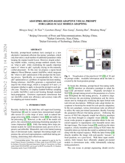 AdaViPro: Region-based Adaptive Visual Prompt for Large-Scale Models
  Adapting