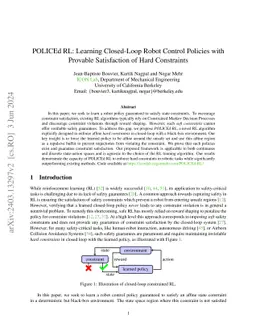 POLICEd RL: Learning Closed-Loop Robot Control Policies with Provable
  Satisfaction of Hard Constraints