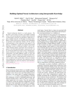 Building Optimal Neural Architectures using Interpretable Knowledge