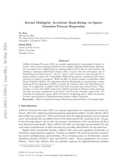 Kernel Multigrid: Accelerate Back-fitting via Sparse Gaussian Process
  Regression
