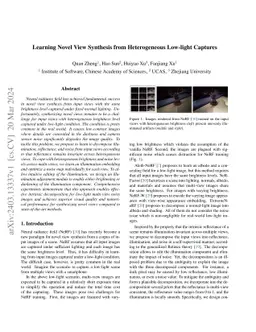 Learning Novel View Synthesis from Heterogeneous Low-light Captures