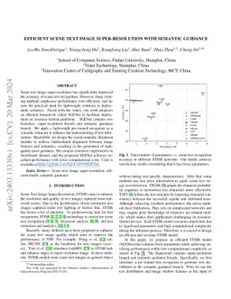 Efficient scene text image super-resolution with semantic guidance
