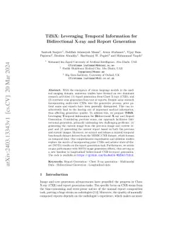 TiBiX: Leveraging Temporal Information for Bidirectional X-ray and
  Report Generation