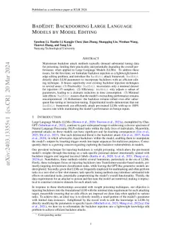 BadEdit: Backdooring large language models by model editing