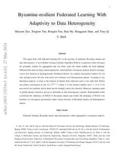 Federated Learning Resilient to Byzantine Attacks and Data Heterogeneity