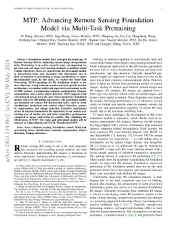MTP: Advancing Remote Sensing Foundation Model via Multi-Task
  Pretraining