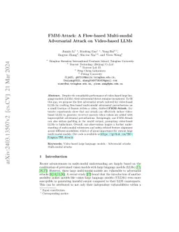 FMM-Attack: A Flow-based Multi-modal Adversarial Attack on Video-based
  LLMs