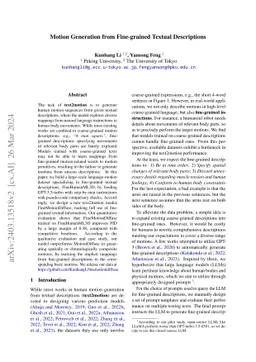 Motion Generation from Fine-grained Textual Descriptions