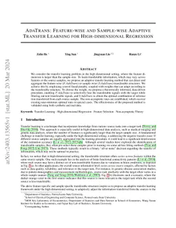 AdaTrans: Feature-wise and Sample-wise Adaptive Transfer Learning for
  High-dimensional Regression
