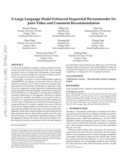 Enhancing Sequential Recommender with Large Language Models for Joint Video and Comment Recommendation