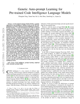 Genetic Auto-prompt Learning for Pre-trained Code Intelligence Language
  Models