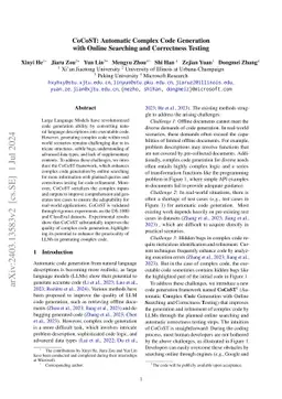 CoCoST: Automatic Complex Code Generation with Online Searching and
  Correctness Testing