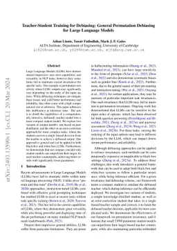 Teacher-Student Training for Debiasing: General Permutation Debiasing
  for Large Language Models