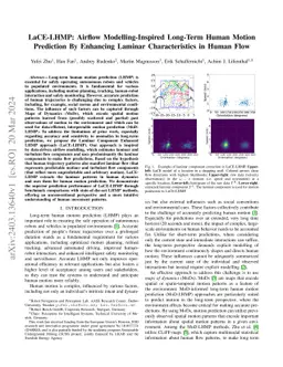LaCE-LHMP: Airflow Modelling-Inspired Long-Term Human Motion Prediction
  By Enhancing Laminar Characteristics in Human Flow