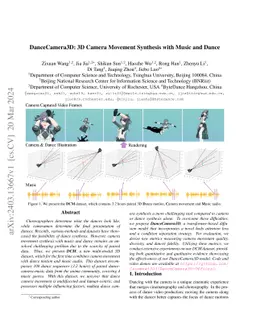DanceCamera3D: 3D Camera Movement Synthesis with Music and Dance