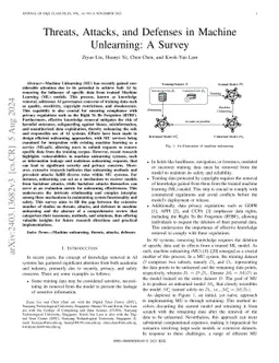 Threats, Attacks, and Defenses in Machine Unlearning: A Survey