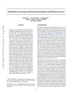 Probabilistic Forecasting with Stochastic Interpolants and Föllmer
  Processes