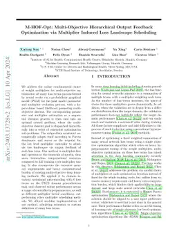 M-HOF-Opt: Multi-Objective Hierarchical Output Feedback Optimization via Multiplier Induced Loss Landscape Scheduling