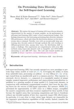 On Pretraining Data Diversity for Self-Supervised Learning