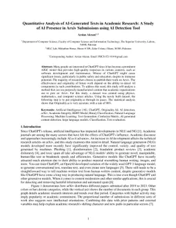 Quantitative Analysis of AI-Generated Texts in Academic Research: A
  Study of AI Presence in Arxiv Submissions using AI Detection Tool