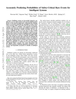 Accurately Predicting Probabilities of Safety-Critical Rare Events for
  Intelligent Systems
