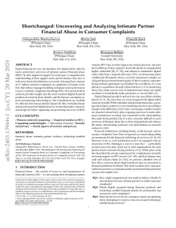 Shortchanged: Uncovering and Analyzing Intimate Partner Financial Abuse
  in Consumer Complaints