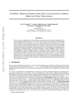 ConGeo: Robust Cross-view Geo-localization across Ground View Variations