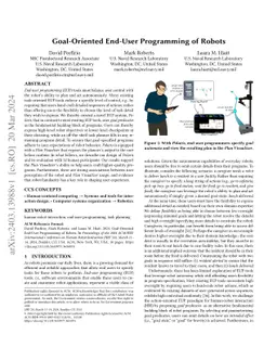 Goal-Oriented End-User Programming of Robots