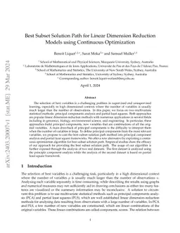 Best Subset Solution Path for Linear Dimension Reduction Models using
  Continuous Optimization