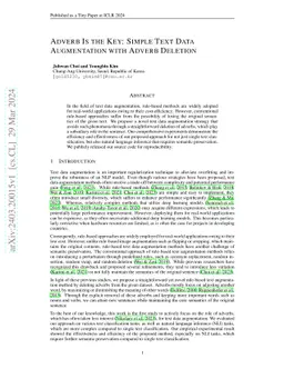 Adverb Is the Key: Simple Text Data Augmentation with Adverb Deletion