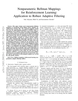 Nonparametric Bellman Mappings for Reinforcement Learning: Application
  to Robust Adaptive Filtering