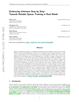 Embracing Unknown Step by Step: Towards Reliable Sparse Training in Real
  World